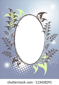 Artificial christmas frame Floral frame inspired by christmas designed on the blue background