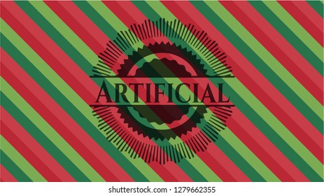 Artificial christmas style badge..