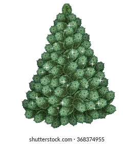 Artificial Christmas tree. Vector.