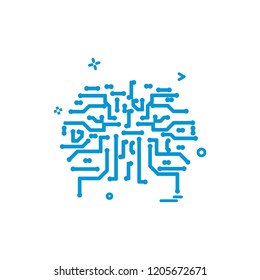 Artificial circuit ic intelligence icon vector design
