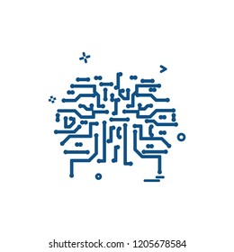 Artificial circuit ic intelligence icon vector design