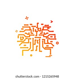 Artificial circuit ic intelligence icon vector design