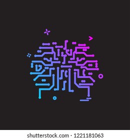 Artificial circuit ic intelligence icon vector design