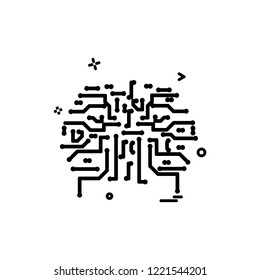 Artificial circuit ic intelligence icon vector design