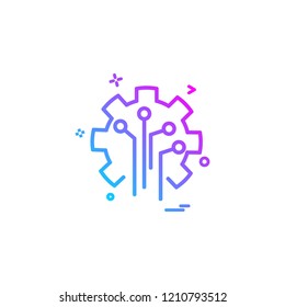 Artificial circuit  intelligence icon vector design