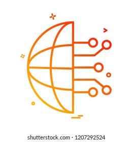 Artificial circuit intelligence nor icon vector design
