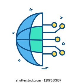 Artificial circuit intelligence nor icon vector design
