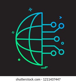 Artificial circuit intelligence nor icon vector design
