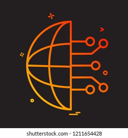 Artificial circuit intelligence nor icon vector design