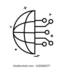 Artificial circuit intelligence nor icon vector design