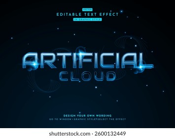 artificial cloud blue Digital Futuristic Text Effect, Shiny, Metallic, and Sci Fi Inspired