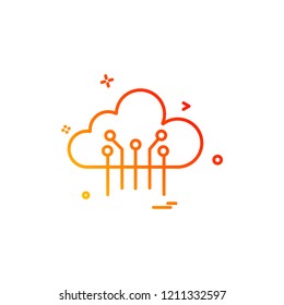 Artificial cloud intelligence icon vector design