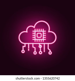 Artificial cloud neon icon. Elements of Artifical intelligence set. Simple icon for websites, web design, mobile app, info graphics