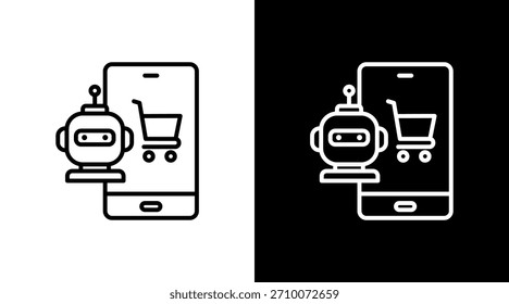 Artificial Commerce White Icon Set Design