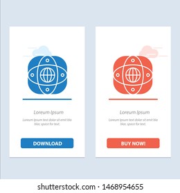 Artificial, Connection, Earth, Global, Globe  Blue and Red Download and Buy Now web Widget Card Template. Vector Icon Template background