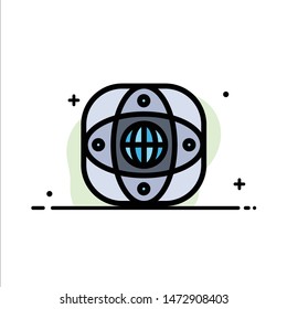 Artificial, Connection, Earth, Global, Globe  Business Flat Line Filled Icon Vector Banner Template