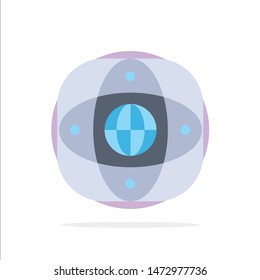 Artificial, Connection, Earth, Global, Globe Abstract Circle Background Flat color Icon