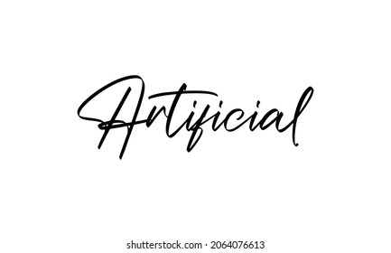 Artificial in the creative lettering style