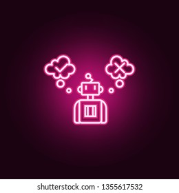 Artificial decision intelligence neon icon. Elements of Artifical intelligence set. Simple icon for websites, web design, mobile app, info graphics