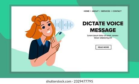 artificial dictate voice message vector. intelligence recognition, phone recording, smartphone call artificial dictate voice message web flat cartoon illustration
