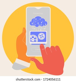 Artificial digital brain and Human Robot Interface Concept. Remote connecting using mobile phone