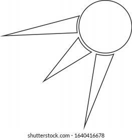 Artificial Earth satellite on a white background. Outline vector icon.