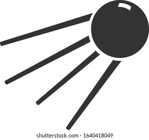 Artificial Earth satellite on a white background. Outline vector icon.
