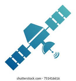 Artificial Earth Satellite, vector illustration in flat style