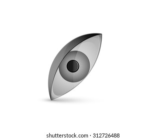 artificial eye isolated on the white background,  human eye in grey color isolated, vector