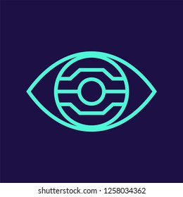 Artificial Eye Line Vector Icon