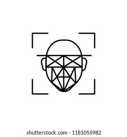 Artificial facial intelligence concept line icon. Simple element illustration. Artificial facial intelligence concept outline symbol design from artificial intelligence set on white background
