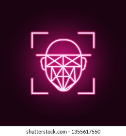 Artificial facial intelligence neon icon. Elements of Artifical intelligence set. Simple icon for websites, web design, mobile app, info graphics