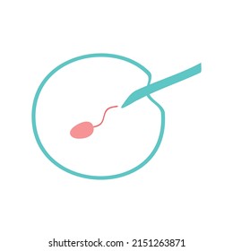 Artificial fertilization icon. In vitro fertilisation. Gynecology. Obstetrics.