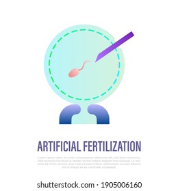 Artificial fertilization thin line icon. In vitro fertilisation. Gynecology. Vector illustration.