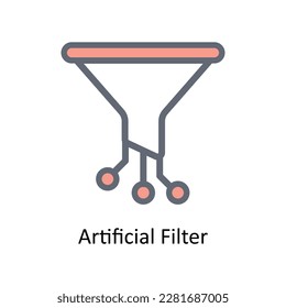 Artificial Filter Vector   Fill outline Icons. Simple stock illustration stock