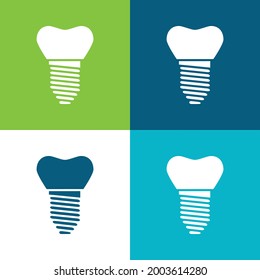 Artificial Flat four color minimal icon set
