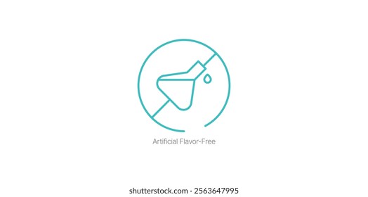 Artificial Flavor-Free Label Vector Icon for Food and Beverage Products