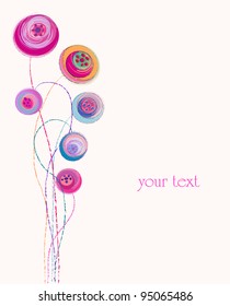artificial flower illustration, copy space