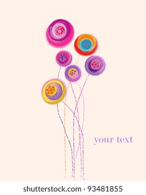 artificial flower illustration, free copy space