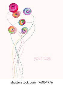 artificial flower illustration,copy space