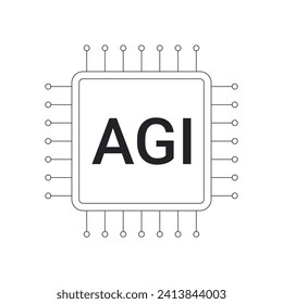 Artificial general intelligence symbol. AGI sign. Vector illustration