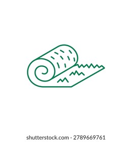 Artificial grass roll vector icon. Artificial turf logo vector.