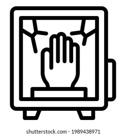 Künstliches Handsymbol. Umriss künstliche Hand, Vektorsymbol für Webdesign einzeln auf weißem Hintergrund