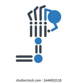 artificial hand vector glyph color icon 