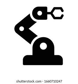 artificial hand vector glyph color icon 