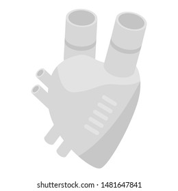 Artificial heart icon. Isometric of artificial heart vector icon for web design isolated on white background