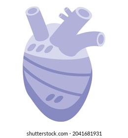 Artificial heart icon isometric vector. Robot suit. Human body