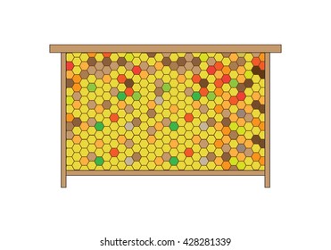 Artificial honeycomb plate, vector illustration