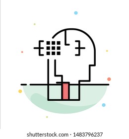 Artificial, Human, Man, Head Abstract Flat Color Icon Template