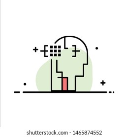 Artificial, Human, Man, Head Business Logo Template. Flat Color. Vector Icon Template background